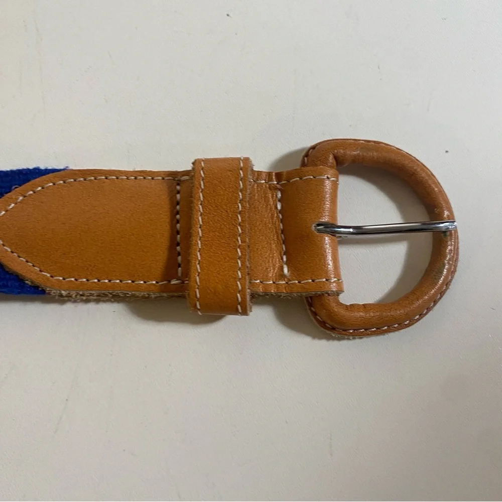 Guatamalan Leather & Colorful Woven Fabric Belt Size Large